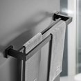 thumbnail image 3 of Matte Black Double Towel Bar Towel Rack Wall Mounted Stainless Steel 2 Bars Bathroom Shelf - 40Cm, 3 of 5