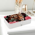 thumbnail image 6 of Rose Leopard PU Leather Necklace Organizer Jewelry Boxes Display Case with Removable Compartment, Portable, 6 of 6