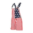 thumbnail image 3 of Women Men American Flag Overalls Adjustable Strap Denim Bib Shorts 4th of July Jean Romper Summer Jumpsuit with Pocket, 3 of 6