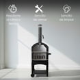 thumbnail image 3 of Ilios Innova | Horno Vesuv para Pizza de Carbón y Leña, con Piedra Cordierita, Termómetro y Chimenea, Asador Ahumador de Acero con Ruedas y Parrilla, 3 of 9