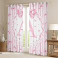 thumbnail image 2 of Castle Fairy Monogrammed Letter Black Out Curtains for Teens,Flower Bow Curtains Pack of 2 (42x63 Each),Geometric Stripes Bedroom Curtains,Ultra Soft Home Decor, 2 of 6