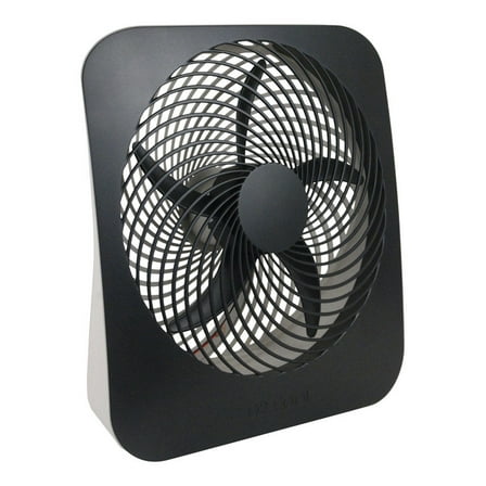 Treva 10 inch Battery Powered Portable 2 Speed Table Fan with Adapter, Black
