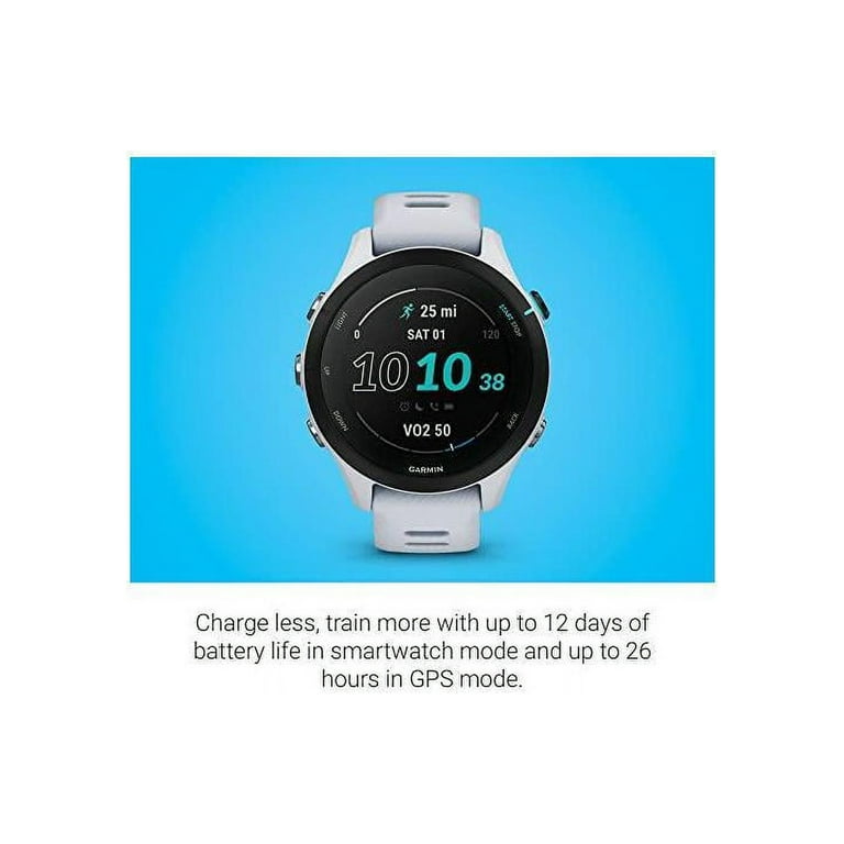 Garmin Forerunner® 255S Music, Smaller GPS Running Smartwatch with Music,  Whitestone 