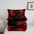 thumbnail image 4 of Spiral Roses Duvet Insert,Red Black Romantic Floral Comforter Set Soft Microfiber,Couple Lovers Valentine's Day Down Comforter,Flower Bedding Teens Women, 4 of 6