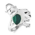 thumbnail image 3 of AeraVida Joyful Elephant Malachite Sterling Silver Ring-9, 3 of 4