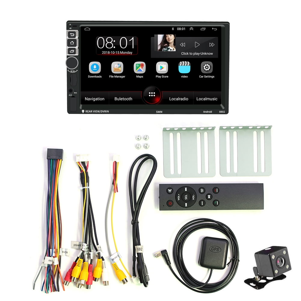 7" 1080P Android 7.1 Double 2Din Quad-Core 1+16G Car Stereo Radio GPS Wifi 3G/4G 