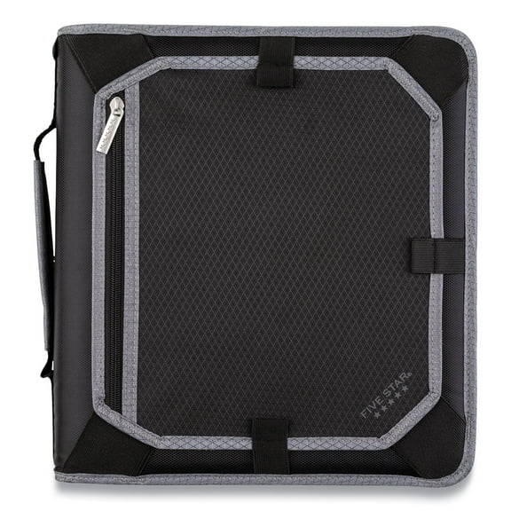 Zipper Binder, 3 Rings, 2" Capacity, 11 X 8.5, Black/gray Accents | Bundle of 2 Each