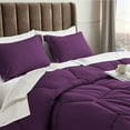 thumbnail image 3 of 5 Piece Honeycomb Design Comforter Set, 800 TC, 100% Egyptian Cotton, Oversized Super King Size Plum Solid, 3 of 5