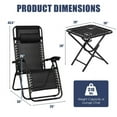 thumbnail image 4 of Vebreda 3 Pieces Lounge Chairs Table Set Folding Portable Zero Gravity Reclining Chair, 4 of 8