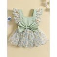 thumbnail image 2 of Bagilaanoe Newborn Baby Girl Rompers Dress Flower Print Fly Sleeve Bodysuit 6M 12M 18M 24M Infant Summer Tulle Patchwork Dress, 2 of 9
