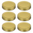 thumbnail image 1 of 6pcs Mason Jar Lids 2.76" Tinplate Leak-proof Mason Canning Covers, Gold, 1 of 7