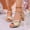 Gold, variant on PiGOGI Women Buckle Strap Peep Toe Heel Sandals Open Toe Breathable Height Increasing Comfortable Shoes Silver
