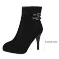 thumbnail image 3 of B91xZ Bottes de Combat pour Femmes Imperméables Randonnée Lacets Talon Bas Bottines Cheville, Noir 6.5, 3 of 5