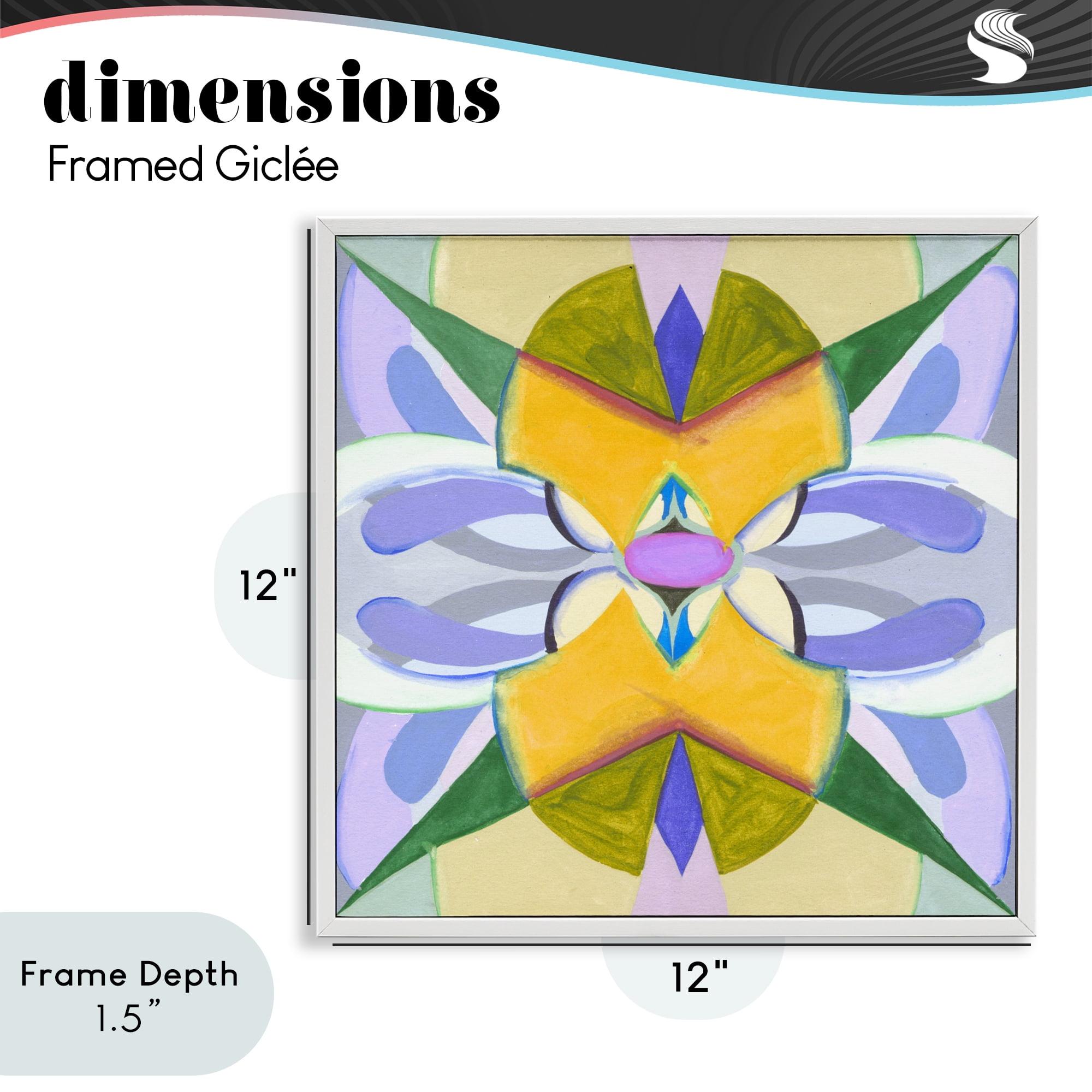 Stupell Industries Revival Kaleidoscope Symmetry White Framed Giclee Art, design by Melissa Wang