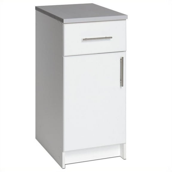 Hawthorne Collections 16" Modern Wood Base Cabinet with Drawer and Door in White