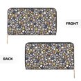 thumbnail image 3 of Leather Thin Slim Wallets for Women Men - Doodle Sea Pebbles Clutch Card Wallet for Women Men with Zipper, 3 of 7