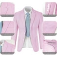 thumbnail image 2 of Lycody 2 piece Men Seersucker Suit Formal Slim Fit Suits for Summer Beach Wedding Grooms Blazer Pants Party Suit Sets, 2 of 6
