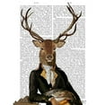 thumbnail image 3 of Fab Funky 19x24 Black Modern Framed Museum Art Print Titled - Deer in Chair, 3 of 5