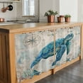 thumbnail image 6 of Teal Sea Turtle Coastal Tier Curtains 36 Inch Length, Vintage Summer Beach Nautical Cafe Short Curtains for Bathroom Over Sink, Small Kitchen Curtain Light Filtering Drapes 2 Panels 27.5"Wx36"L, 6 of 8