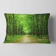 thumbnail image 2 of Designart Pathway in Green Forest - Landscape Photography Throw Pillow - 12x20, 2 of 5