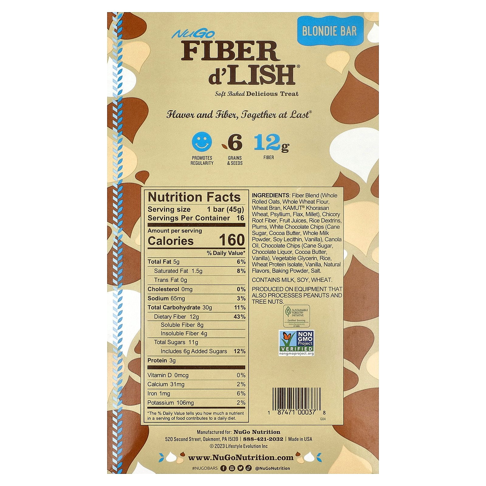 Gnu Foods Gnu Foods FiberLove Fiber Bars, 16 ea