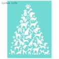 thumbnail image 3 of Lychee Life Feliz Navidad autoadhesivo serigrafía plantilla malla transferencias reutilizable para camisetas bolsos manualidades Diy, 3 of 4