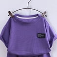 thumbnail image 5 of Leey-World Boys Outfits Sets Size 7 Boys 2 Piece Athletic Outfits Short Sleeve Sport T-shirt and Shorts Summer Casual Clothes for 6-12 Years Boys Outfit Sets Summer(Purple,3-4 Years), 5 of 6