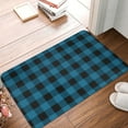 thumbnail image 4 of Sikiie Blue Black Plaid Print Flannel Anti-slip Floor Mat 16x24in, Thickened Dustproof Entrance Door Mat Floor Mat for Kitchen, Bathroom, Laundry Room, 4 of 7