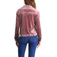 thumbnail image 3 of INSPIRE CHIC Women's Velvet Jacket Button Up Long Sleeve Crop Jackets XS Light Pink, 3 of 5
