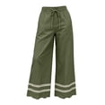 thumbnail image 4 of Kezqiaxn Womens Wide Leg Pants Drawstring Lace Splice Elastic Waist Loose Casual Trousers with Pockets Lounge Pants Women, 4 of 6