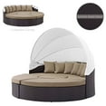 thumbnail image 4 of Lounge Daybed Sofa Bed, Brown, Rattan, Wicker, Outdoor Patio Balcony Cafe Bistro Garden Hospitality Restaurant, Modern Contemporary HB34964, 4 of 9