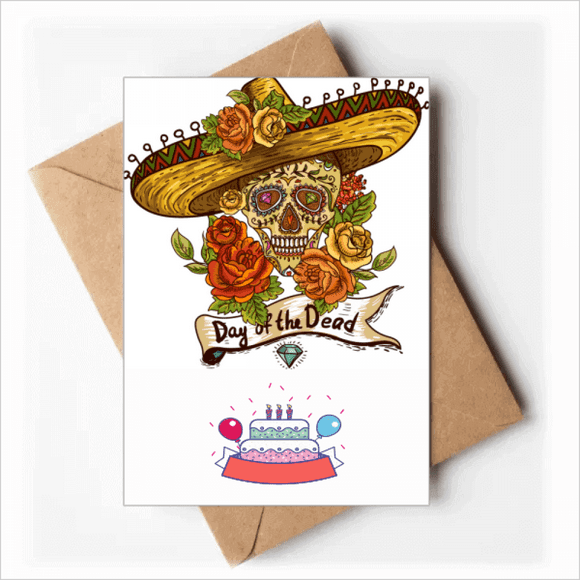 Sombrero Suger l Mexico Day of the Dead Happy Birthday Greeting Cards Envelopes Blank