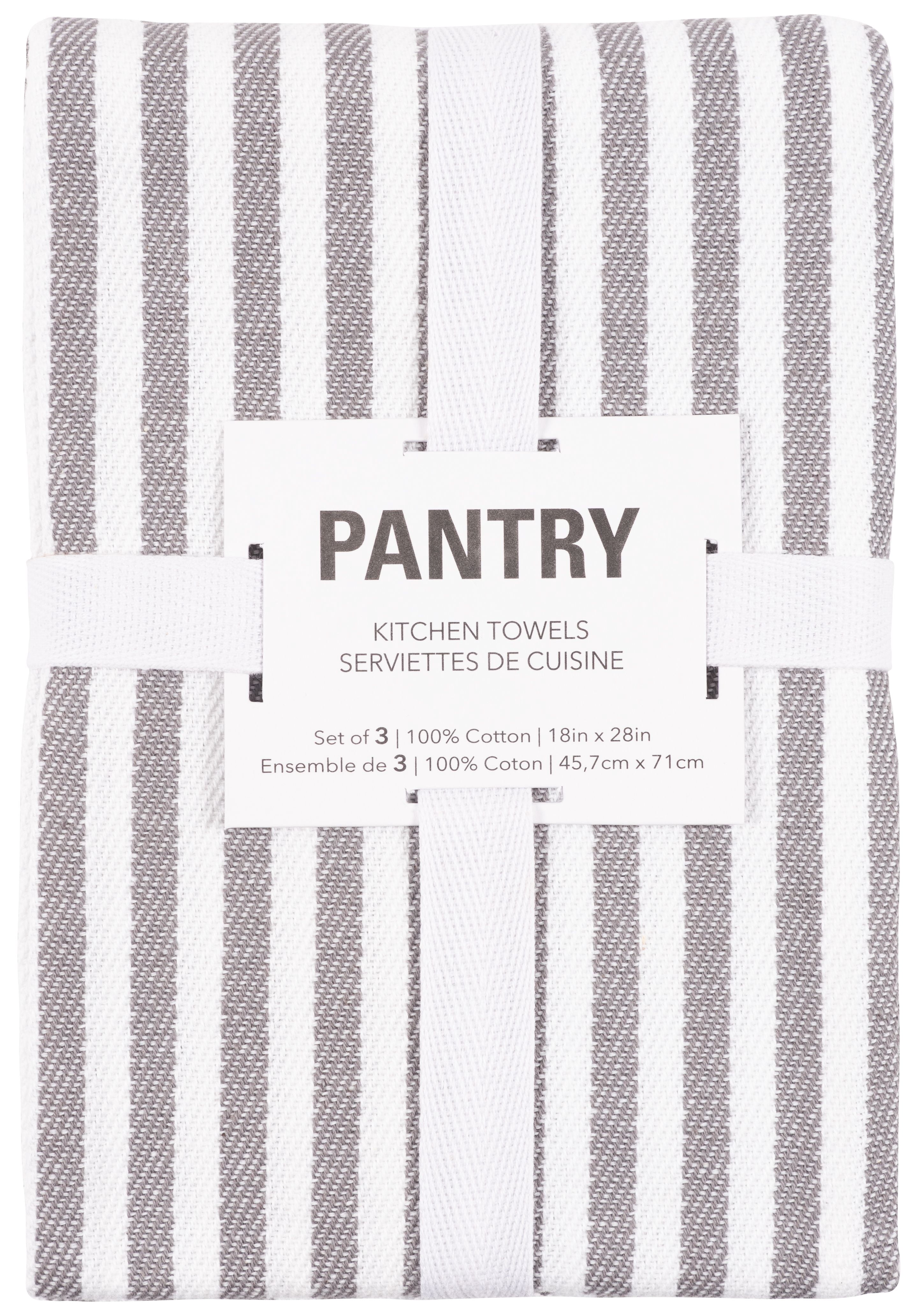 KAF Home Tiburon Mixed Flat And Wave Terry Set Of 6 Kitchen Towels - Pewter