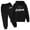 X2Black, variant on lnmuld Two-Piece Boys Casual Autumn Winter Outfit Set Letter Print Hooded Pullover Top and Pants Playwear Size:9-10 Years