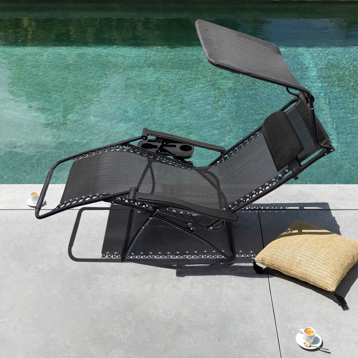 Sorenson Reclining/Folding Zero Gravity Chair with Cushion, The gravity chair is light enough that you can take everywhere., Reclining - image 2 of 4