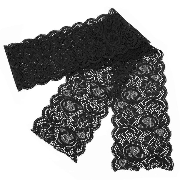 Black Lace Ribbon Red 10 Yards 3.9in Wide Elastic Comfortable Unique SkinFriendly Lace Trim for Decorations Sewing DIY(Black )