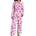 thumbnail image 4 of YM Womens Soft Pajamas Sets Valentine's Day Pajamas Set Long Sleeve Pj Sets Button Down Pajamas Women Comfy Holiday Pajamas for Women Women's Lingerie, Sleep & Lounge, 4 of 10