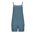 thumbnail image 6 of Fewfanhot Sets for Women Cotton-Linen Camisole Set, Adjustable Strap Tank Top & Loose Shorts, Soft Casual Lounge Wear, 6 of 7
