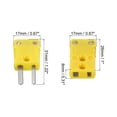 thumbnail image 2 of K Type Thermocouple Wire Connectors Male Female Plug Adapter High Temperature 120°C(248°F) Yellow 5 Set, 2 of 6