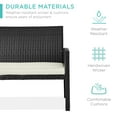 thumbnail image 4 of Best Choice Products 4-Piece Outdoor Wicker Patio Conversation Furniture Set w/ Table, Cushions - Black/White Sand, 4 of 8