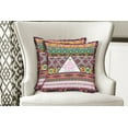 thumbnail image 4 of Ambesonne Ethnic Throw Pillow Cover 2 Pack, Folkloric Ornaments Boho, 18", Pink and Brown, 4 of 6