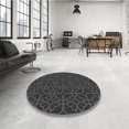 thumbnail image 4 of Ahgly Tapis Rond Lavable en Machine Intérieur Transitionnel Noir Charbon, 4 Pieds Rond, 4 of 7