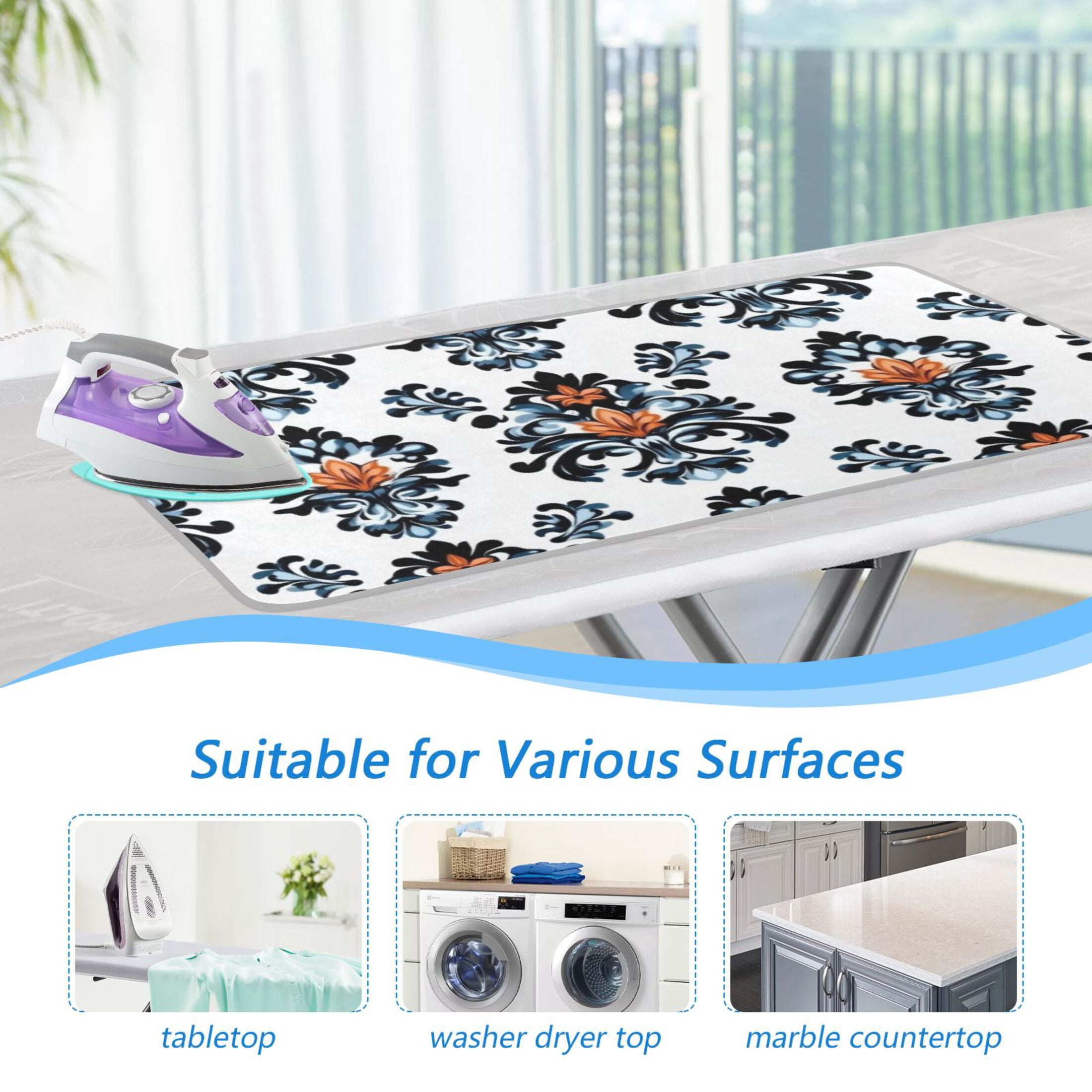 Classical Design Decoration Ironing Mat Blanket for Table Top Travel Portable Ironing Board Pad 47.2x27.6 Inch