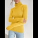 thumbnail image 4 of Suéteres Acanalados para Mujer, Lindos Suéteres de Punto de Cuello Alto, Ajustados y Cálidos Amarillo un Tamaño, 4 of 7