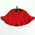 thumbnail image 3 of Handcrafted Strawberry Crochet Bucket Hat for Women, Cute Fruit Design Summer Beach Hat with Green Leaf Accents, 3 of 7