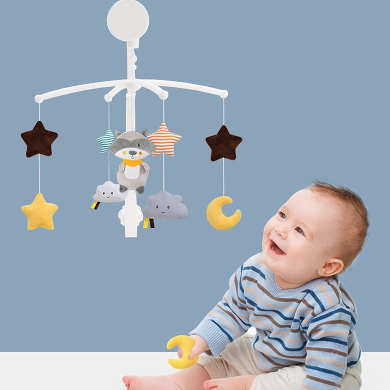 Crib Mobile Musical Baby Crib Mobile Toy Infant Bedbell Rattle Toy Rotating Bedside Bell Baby Comfort Cloth Toy Musical Baby Crib Mobile Toy 