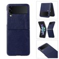 thumbnail image 1 of TECH CIRCLE Leather Case for Samsung Galaxy Z Flip 3 Lichee Pattern Non-Slip Design Slim Thin Shockproof Case For Samsung Galaxy Z Flip 3,Blue, 1 of 6