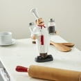 thumbnail image 2 of Chef 11.0" Polystone Kitchen Decorative Figurine Salt and Pepper Shaker Holder with Red Accents, by DecMode, 2 of 9