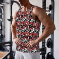 thumbnail image 5 of Uemuo Graffiti Valentine Day Pattern Men's Muscle Shirts Sleeveless Dry Fit Gym Workout Tank Top Lightweight Sports Tank Top Beach Tank Top, Loose-fit Sleeveless Shirt-Medium, 5 of 7