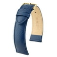 thumbnail image 2 of HIRSCH Kansas Buffalo Grain Leather Watch Strap - Blue Band / Gold Buckle - M - 12mm, 2 of 8